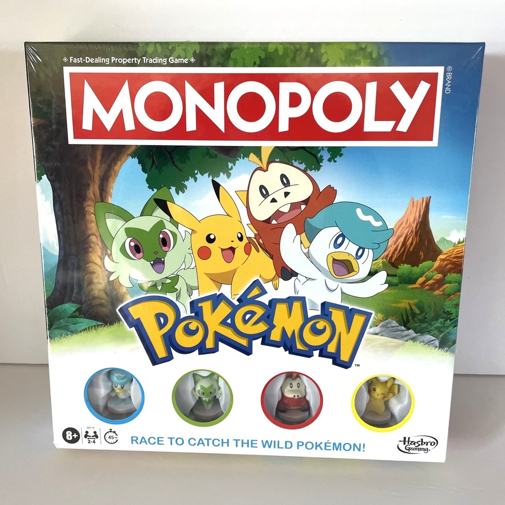 Pokémon Monopoly Hasbro New Game with Pokémon Characters Sealed